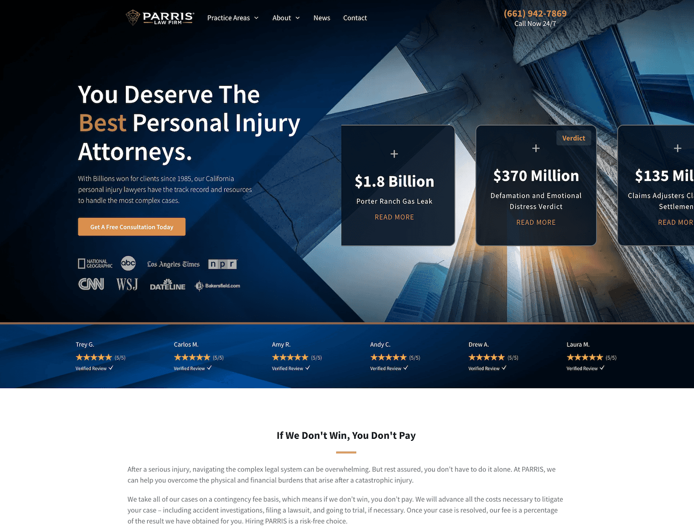 PARRIS Law Firm website design