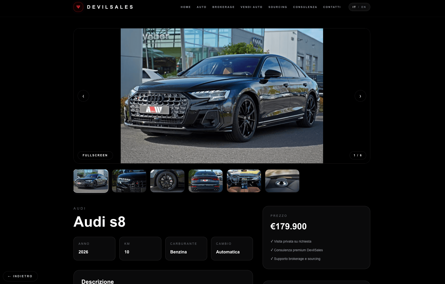 DevilSales Auto vehicle page