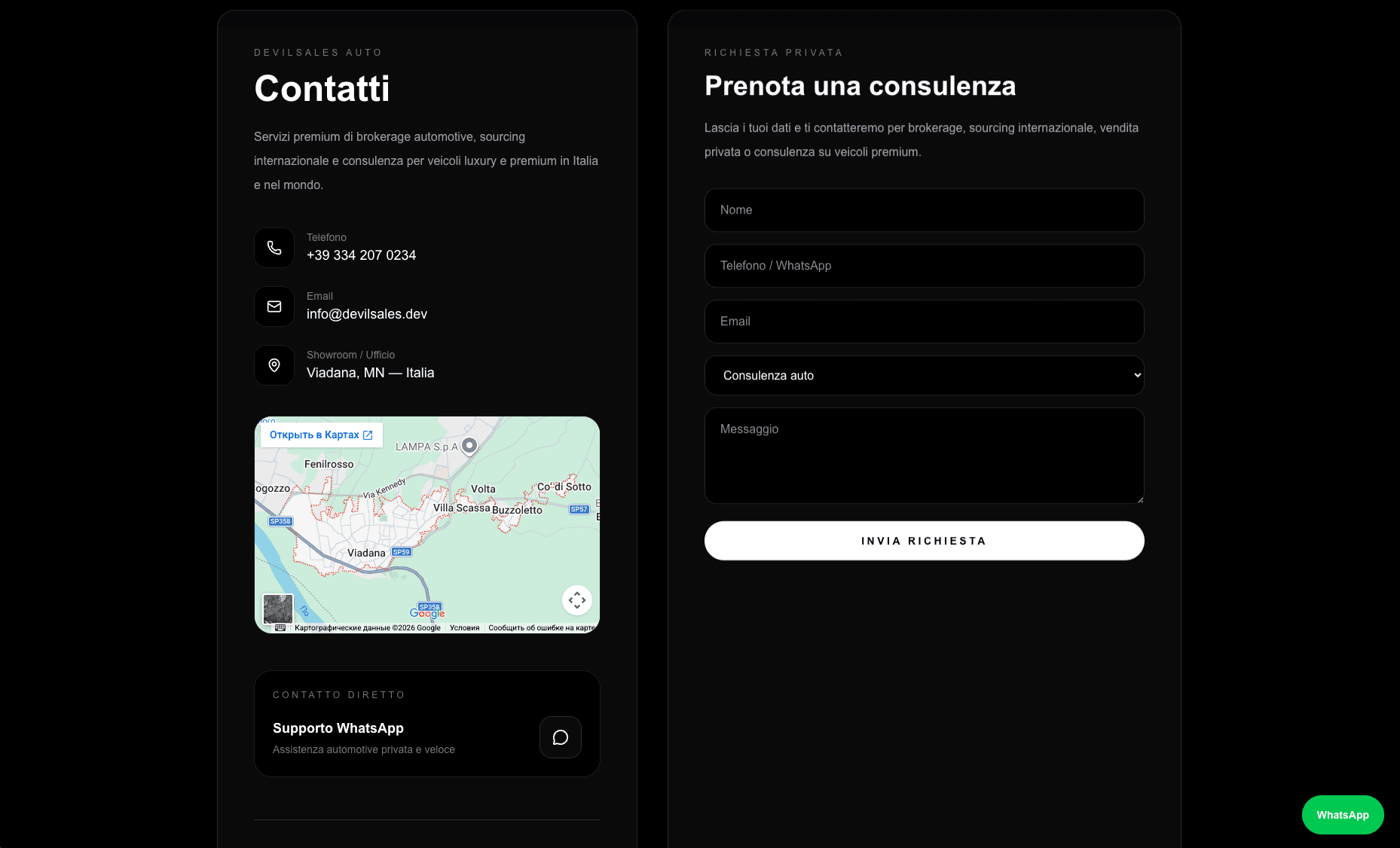 DevilSales Auto lead generation form