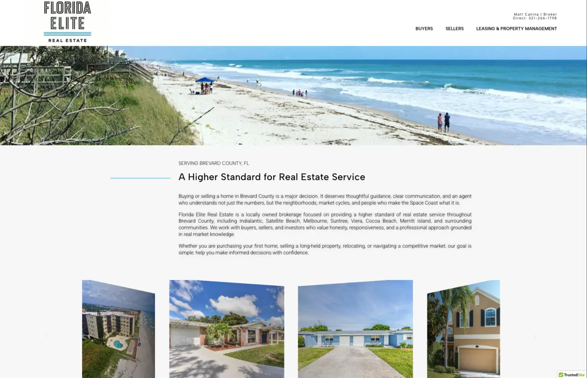 Luxury builder website interface