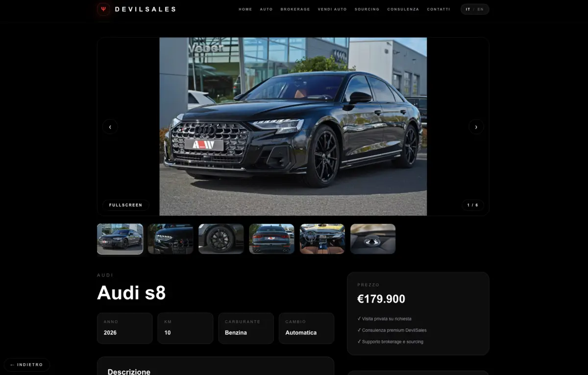 DevilSales Auto vehicle page