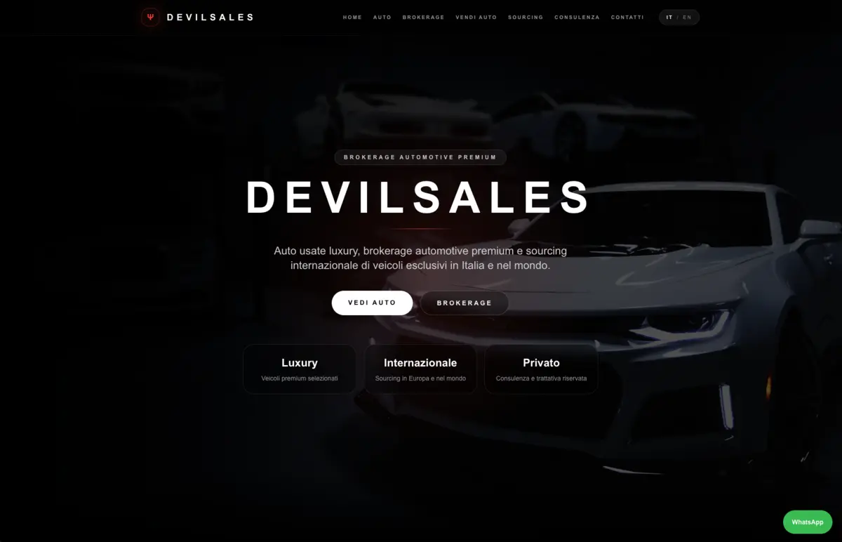 DevilSales Auto homepage