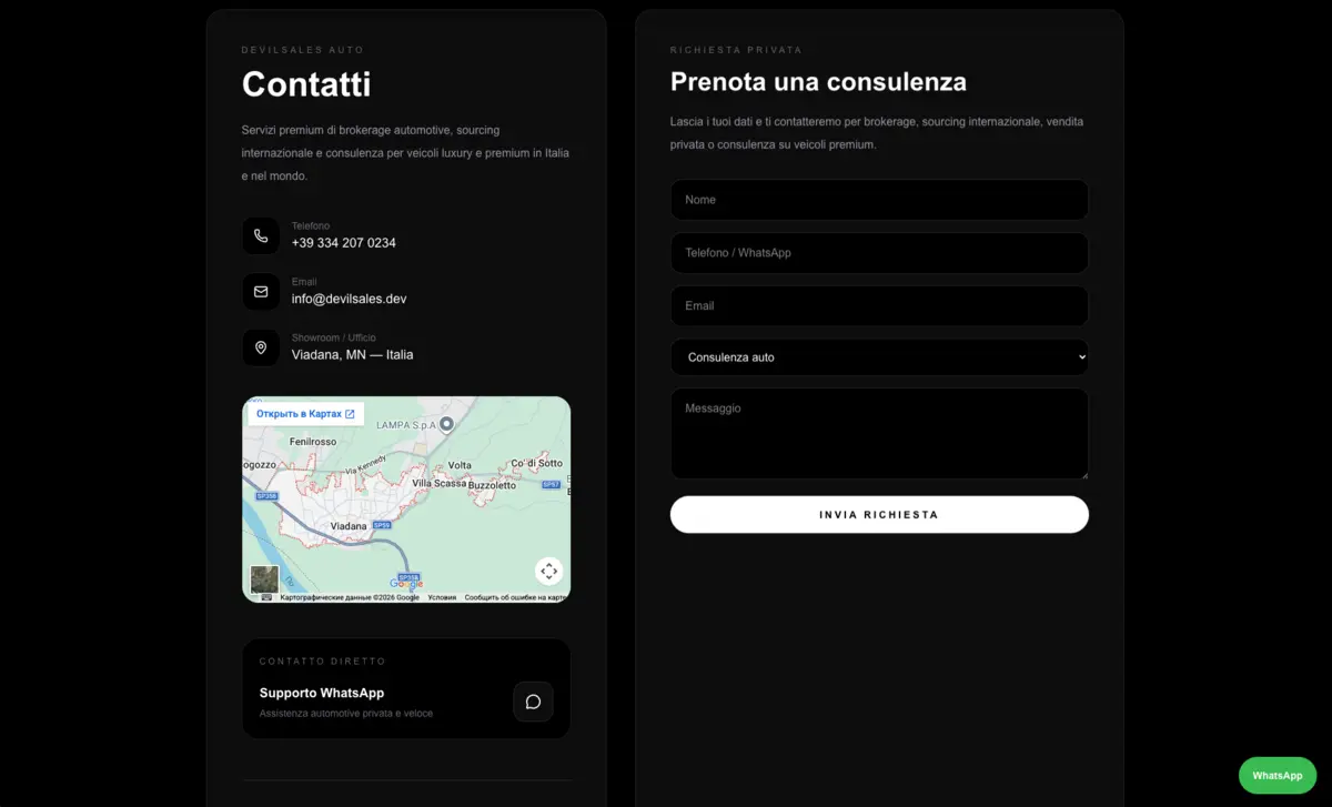 DevilSales Auto lead generation form